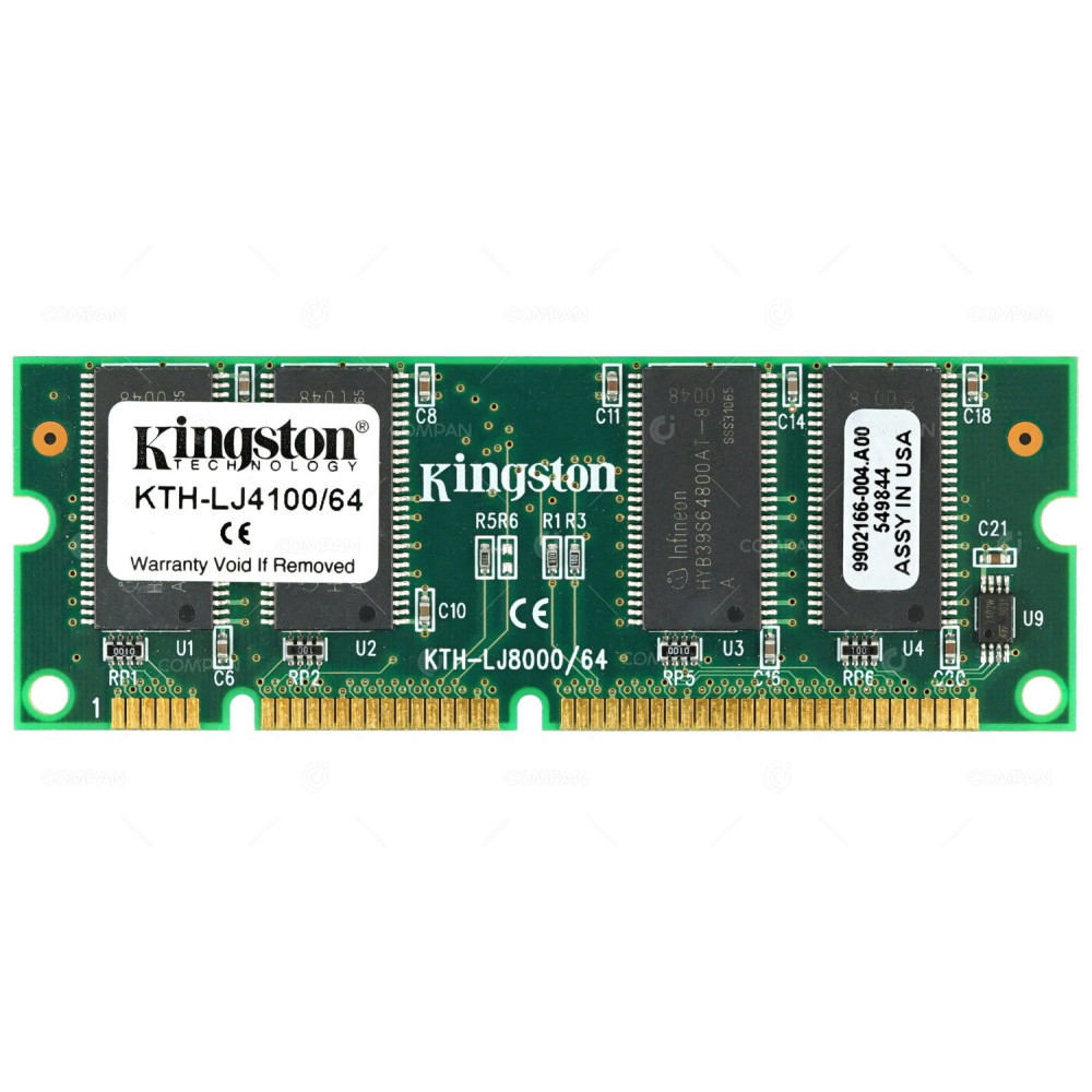 KTH-LJ4100-64 KINGSTON MEMORY 64MB 100 PIN 100MHZ SDRAM DIMM FOR LASERJET PRINTER 4100 4100N 4100TN KTH-LJ8000/64, KTH-LJ4100/64, 9902166-004.A00